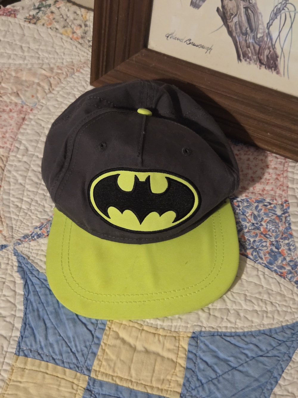 DC Comics Batman Kids Hat - Black and Neon Yellow/Green